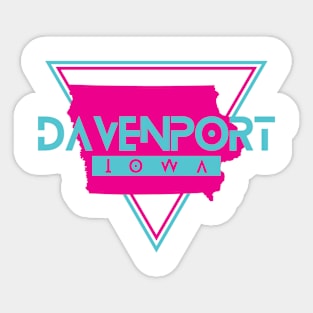 Davenport Iowa Retro Vintage Triangle IA Sticker